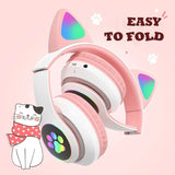 BunnyBeats™ Wireless Luminous Rabbit Ear Headphones – Cute Style, Big Sound, Total Fun!