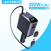 4-in-1 Retractable Fast Charging Cable – Universal All-in-One Charger for iPhone, Android & More