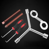 Washing machine pulley screw disassembly and cleaning tool