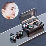 9D HiFi Stereo Wireless Blueteeth in-Ear Earphone, LED Display & Waterproof