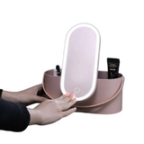 Portable LED Light Storage Box Beauty And Makeup Mirror