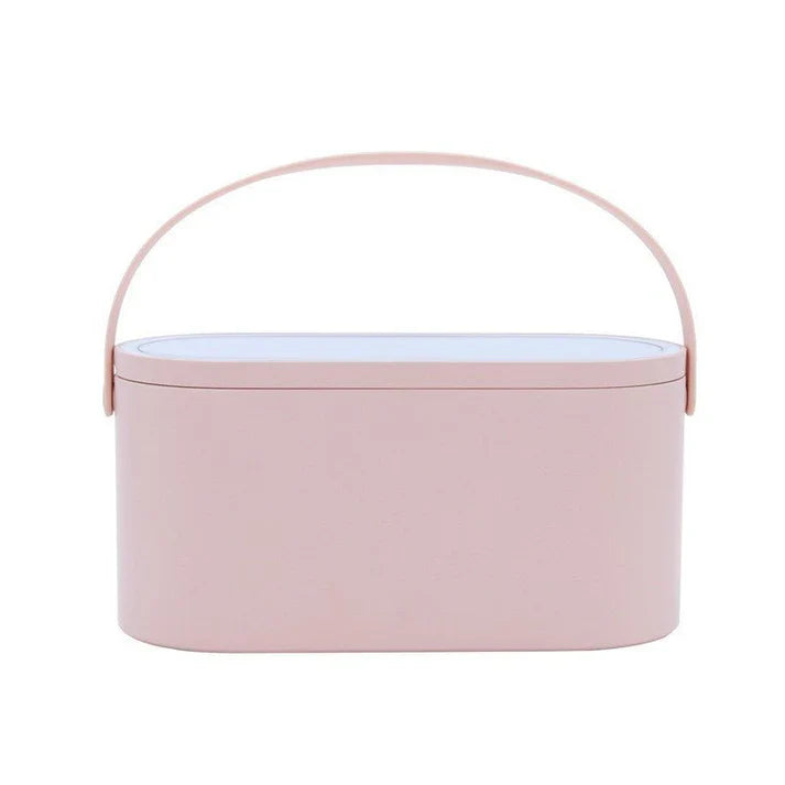 Portable LED Light Storage Box Beauty And Makeup Mirror