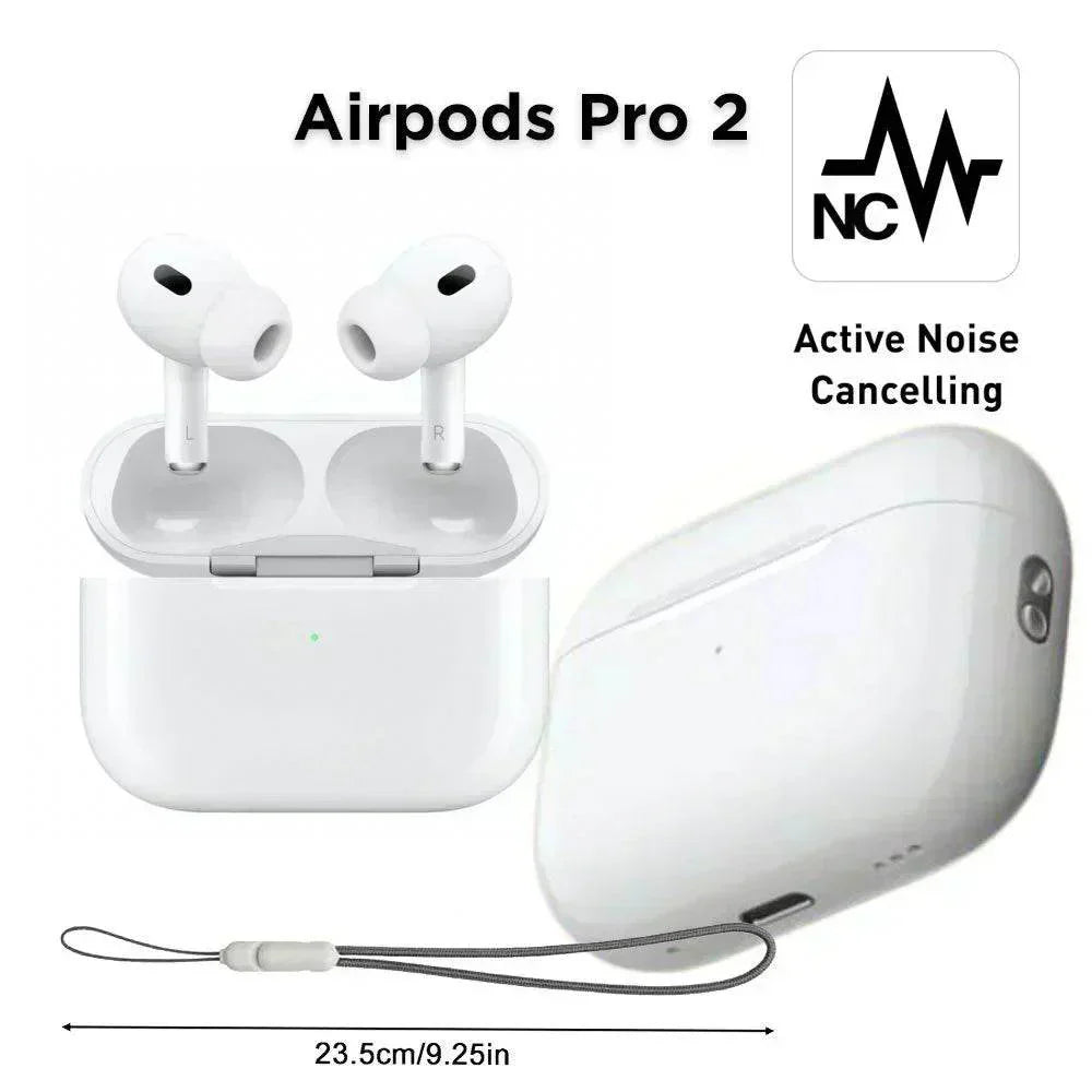 سماعات Airpods PRO (الجيل الثاني) اللاسلكية بتقنية إلغاء الضوضاء النشطة وبلوتوث 5.0 